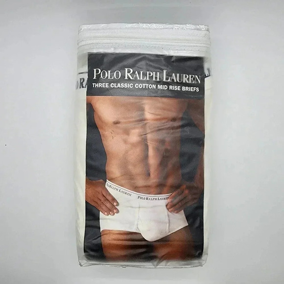 Polo Ralph Lauren Three Classic Cotton Mid Rise Briefs White Size 40 - Picture 1 of 4